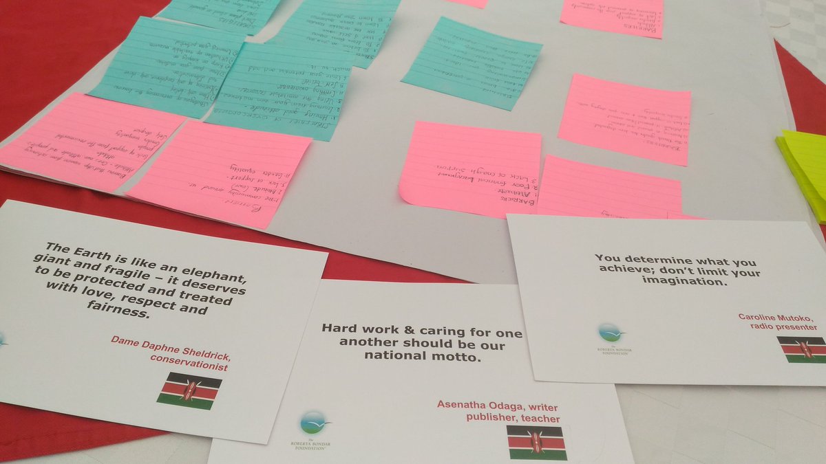 CNafulaNyongesa's tweet photo. Working with nuggets from #LifeJourneys by @footprintspress @sgithuku to inspire high school girls in Nairobi 🙌 Asante @SaraHradecky for the invite. Quotes from @CarolineMutoko , Dame Daphne and Asenatha Odaga 😃 https://t.co/vZeGENCGYJ