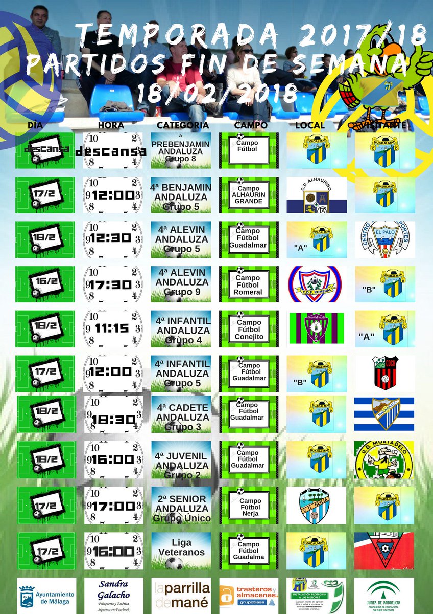 club_guadalmar's tweet photo. Partidos⚽️próximo fin de semana, suerte a todos los equipos.
‼️Disfrutemos del fútbol⚽️con respeto y sin violencia‼️
‼️La violencia nunca está justificada‼️
‼️Defendamos el fútbol⚽️con respeto y sin violencia‼️
‼️Vamos afición, necesitamos vuestro apoyo‼️
RT https://t.co/bqzJ99a4hD