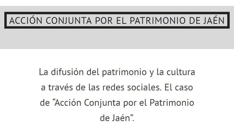 IAPHpatrimonio's tweet photo. Gracias Emilio @emoloba por proponer Acción Conjunta por el Patrimonio de #Jaén https://t.co/GYzIAigAew
como iniciativa de buenas prácticas en la activación del #patrimonio cultural #RedActívate 
Adjuntamos información sobre Cómo presentar las iniciativas https://t.co/tfyAJ3bPn6 https://t.co/CqXv5ZMLVs
