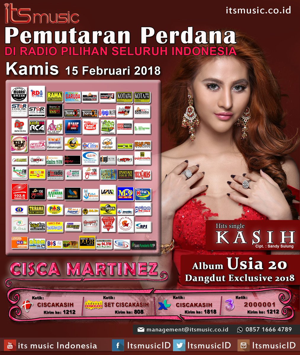 starfmtegal's tweet photo. ada yang baru di dunia dangdut nih.. pengin tau.. ayo stay di @starfmtegal hari ini pemutaran perdana @cisca2018 Berjudul Kasih  #PemutaranPerdana #CiscaMartinez #Albumusia20Kasih https://t.co/wYJdfMWSSq