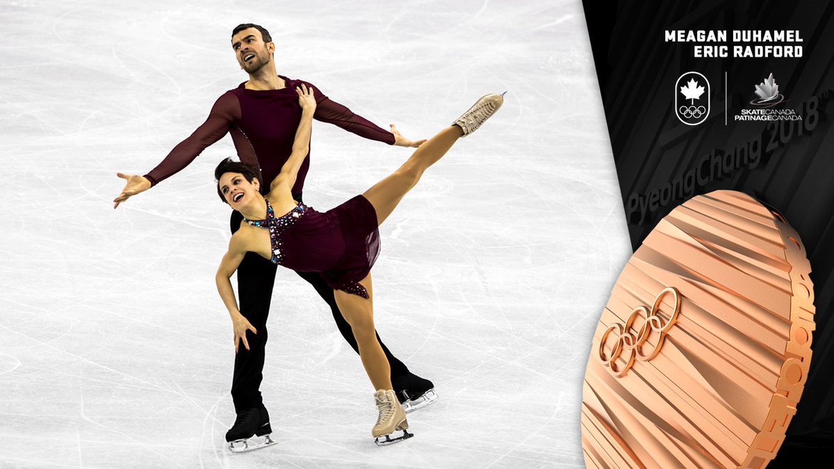 TeamCanada's tweet photo. Olympic #bronze

Meagan Duhamel and Eric Radford claim #figureskating bronze, for their first Olympic medal in pairs: https://t.co/mEGk8wtWzf

#PyeongChang2018 https://t.co/ejf873g7UV