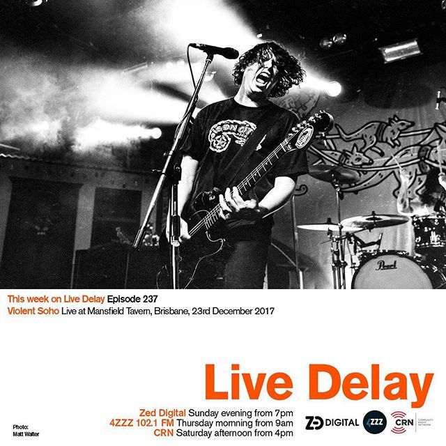 LiveDelay's tweet photo. This week on Live Delay: Violent Soho - Live at the Mansfield Tavern, 23rd December 2017. 📷 Matt Walter @violentsoho4122 @mattwalterphoto #4zzz #zeddigital #4zzzradio #livemusic #livedelay #crn #communityradio #violentsoho #mattwalter https://t.co/oJtGNjWgaF https://t.co/5tj5sUeCVx