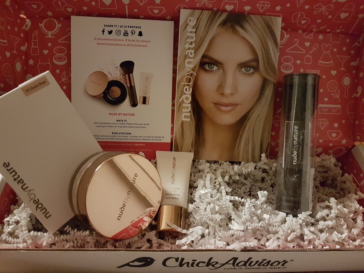 osharingcaringo's tweet photo. Thanks to @ChickAdvisor and @nudebynatureca for sending me a box just in time for a Valentine's night out #gotitfree #loveNudebyNature https://t.co/6EunXxtq3b
