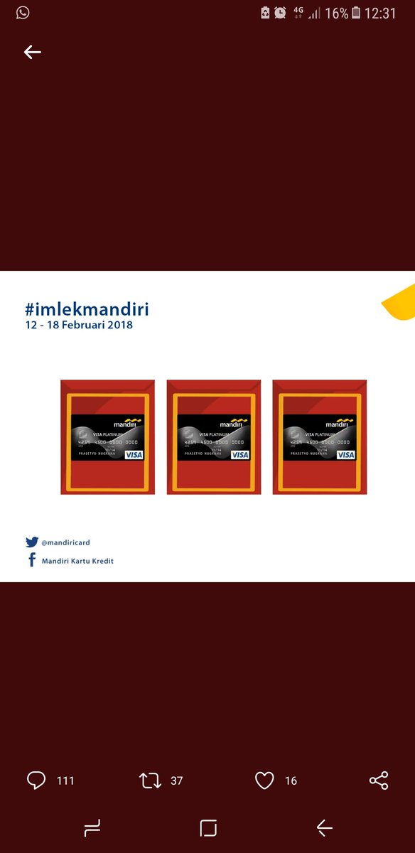 baim_chester's tweet photo. @mandiricard #imlekmandiri #mandiricard https://t.co/SNRP4BZWeq