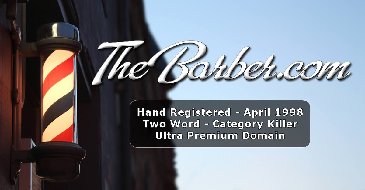 TheBarber·com on sale @ flippa.com/5677307 #barber #barbers #barbershops #hair #haircut #haircutters #haircutting #thebarber #style #DomainNames #Domains #ForSale #DotCom