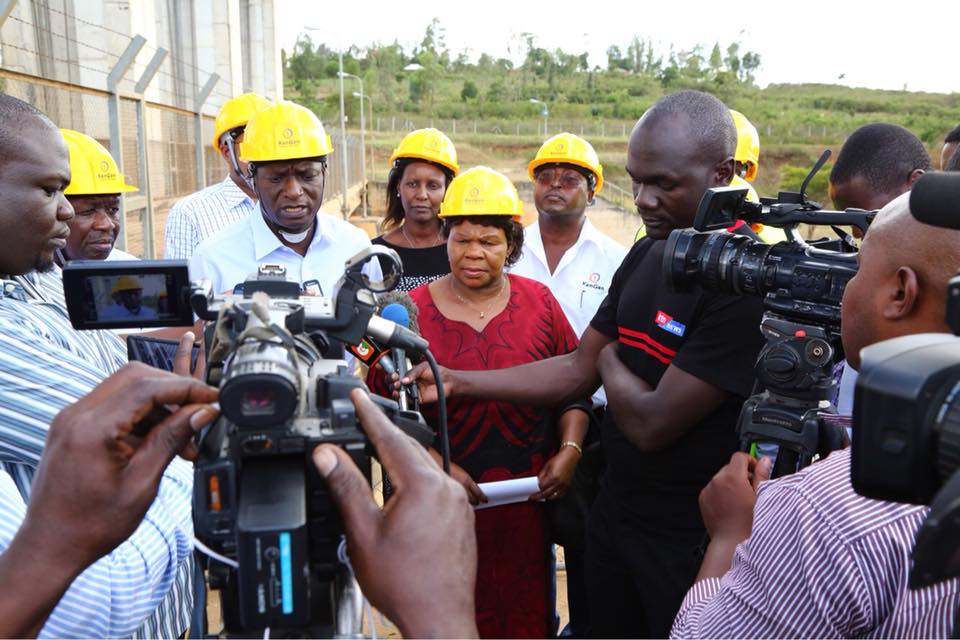 KenGenKenya's tweet photo. "Geothermal power being generated at #Olkaria is enough to sustain the country during the drought period. It is important to note that the country is still operating within the required range, so there is no cause for alarm," CS @ketercharles #EnergyForTheNation https://t.co/ZDKWqink5H