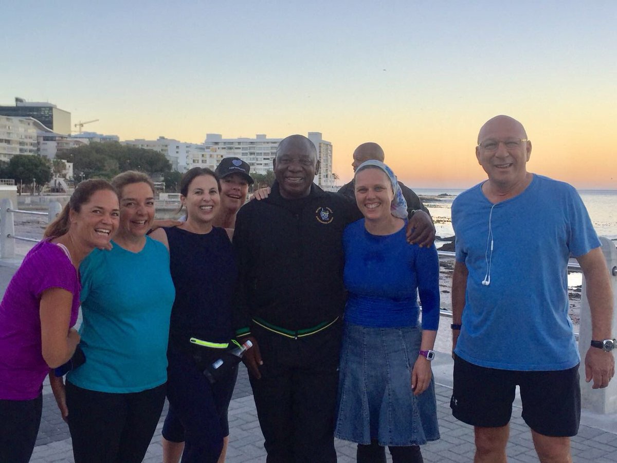 Our soon to be President running on the promenade this morning! #CyrilRamaphosa It’s a new day! <a href="/eNCA/">eNCA</a>
