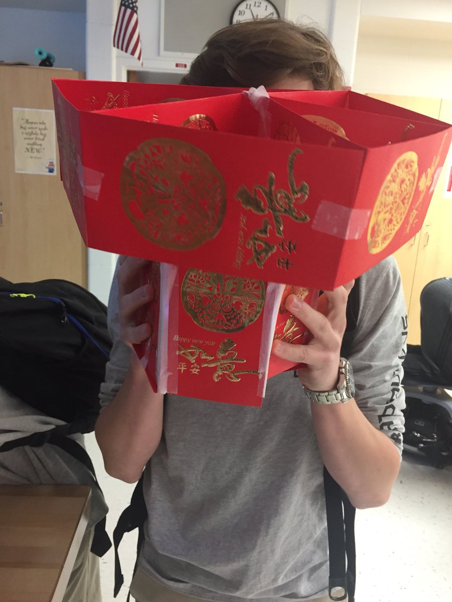 JacobKinzler's tweet photo. @WollneyHarrison holding a Chinese Lantern we are using to celebrate #ChineseNewYears. We put LEDs in these and similar lanterns to make the hallways a bit more festive! #gbsnow #selc #HappyChineseNewYear https://t.co/loOOsXfXBU