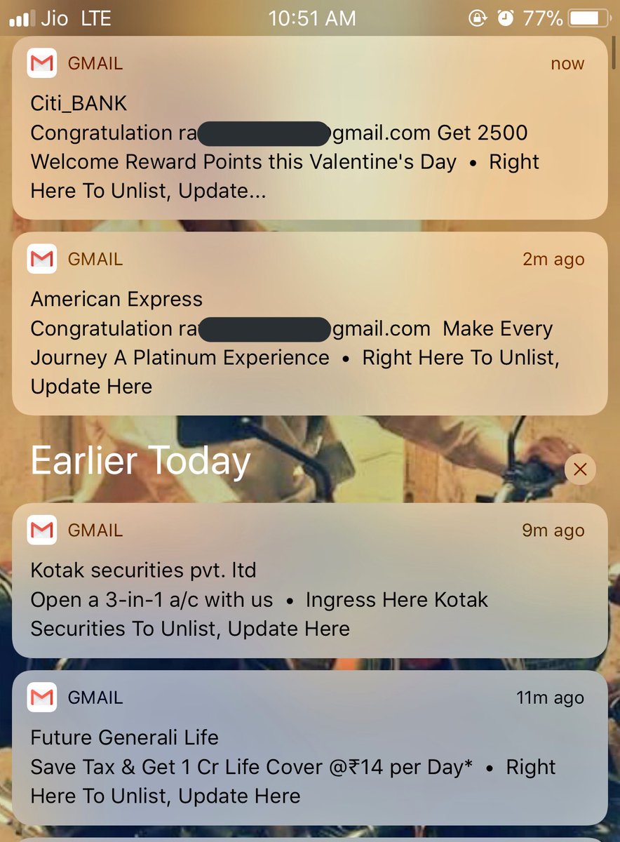 Hipnaughtik's tweet image. Suddenly everyone is interested in me and giving me a credit card and #insuring me from I dunno apocalypse or something @Citibank @AmericanExpress @kotaksecurities @futuregenerali #futuregenerali . I’ll  contact if I need something #nexus
@RenukaJain6 ma’am any thoughts on this.