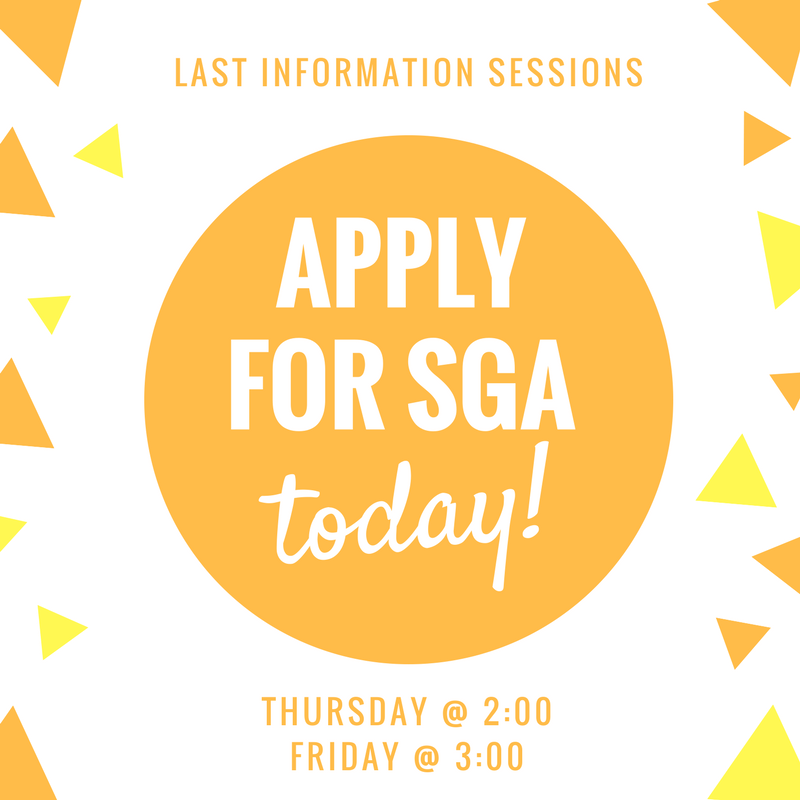 RiderSGA's tweet photo. Come to our last info sessions on the 16th and 17th in the BLC Student Leadership Suite before applications close on Saturday! https://t.co/wukUxBw4mp