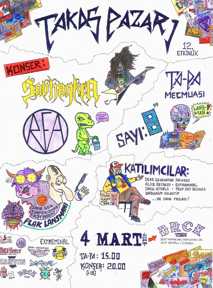 Takaspazari's tweet photo. 4 Mart @Takaspazari ve konser! Sabhankra ve RFA  ,yer Drcktxm....

Detaylar afişte ! https://t.co/sFWxAbE5i2