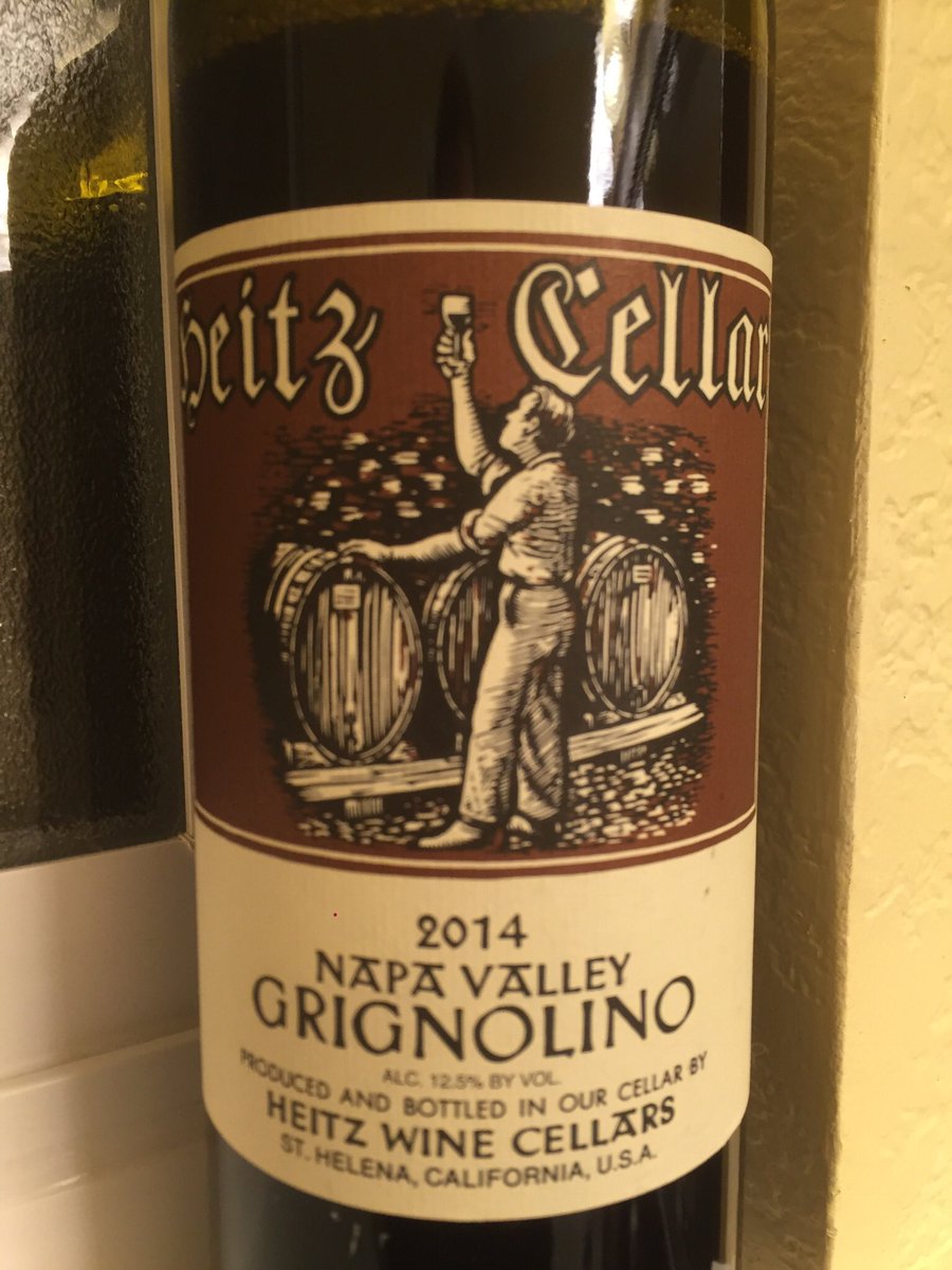 AffordCollector's tweet photo. #ww 2014 #HeitzCellar @NapaVintners #Grignolino pale ruby, in color. geranium, leafy, sour cherry, strawberry, white pepper. strong acid, on a tannic finish. $20 https://t.co/4pkisGhNQ2