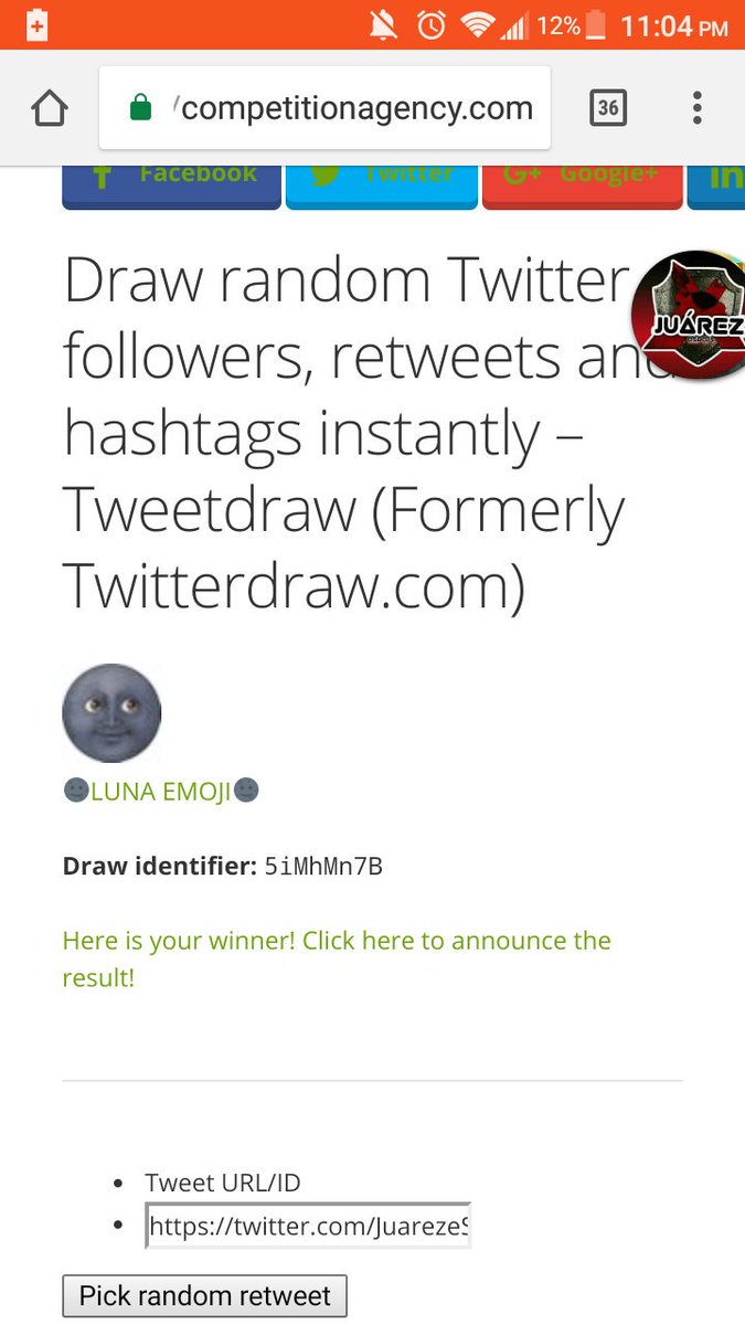 GANADOR DEL SORTEO DE UNA TARJETA DE $200 MXN EN GOOGLE PLAY @EMOJILUNA 
FAVOR DE MANDAR MD TIENES HASTA MAÑANA A MEDIO DIA