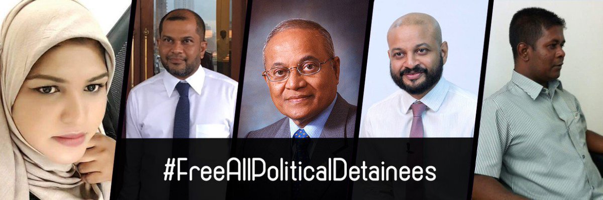 Shahydha's tweet photo. #FreePresidentMaumoon 
#FreeMpFaris
#FreeNadheem
#FreeNaju
#FreeAzmee
#FreeAllpoliticalDetainees https://t.co/j0Xmifshpb