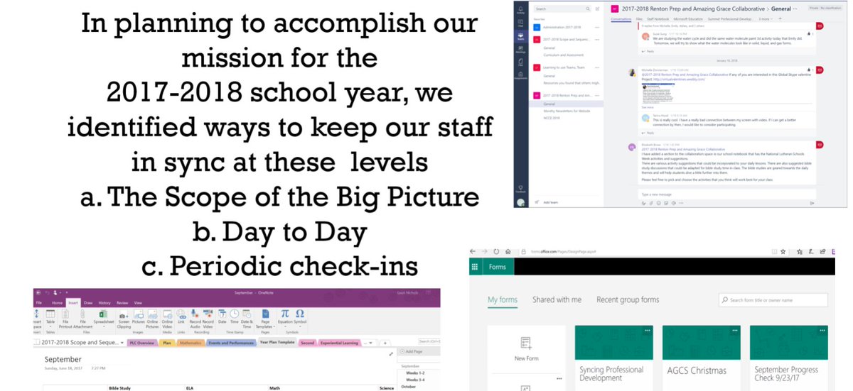 NicholsLauri's tweet photo. Showing attendees at #NCCE2018 how we use @MicrosoftTeams @OneNoteEDU @microsoftforms for staff professional development @MicrosoftEDU #MIEExpert https://t.co/VhSNonXEmo
