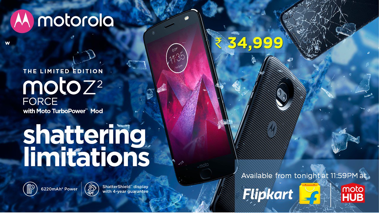 Motorola India on Twitter "Priced at Rs. 34,999, the Limited Edition MotoZ2Force with 