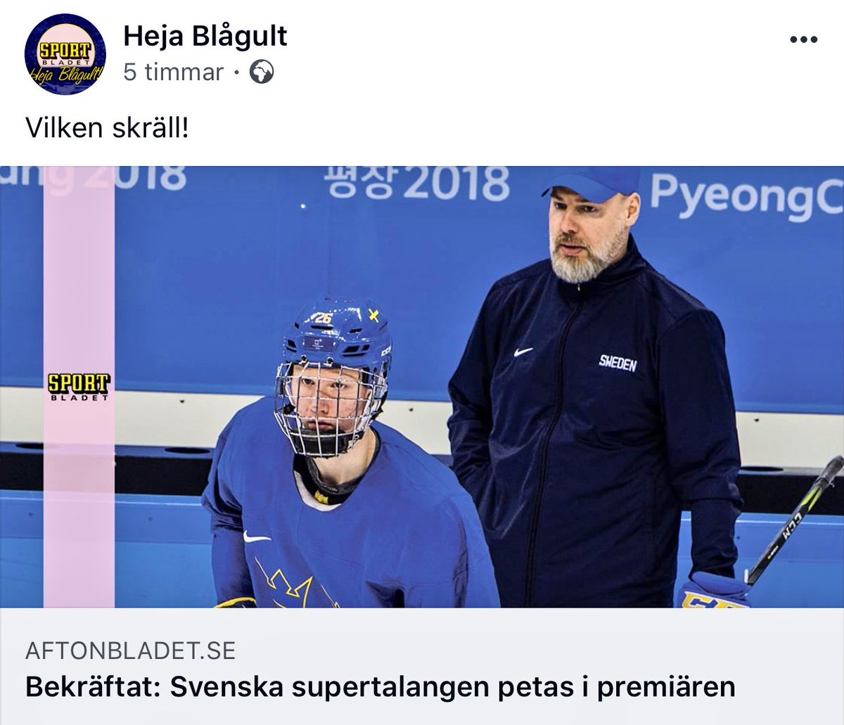 jiestmn's tweet photo. Hoppas INNERLIGT att jag kommer få äta upp det här, men med laget vi har i detta OS ska vi vara glad om vi ens går vidare från gruppspelet 😔 #os #os2018 #os2018pyeongchang #trekronor #ishockey #hockey #twittpuck https://t.co/Az3glwYeu0
