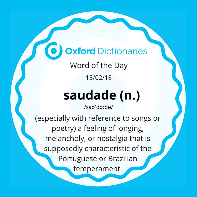 SAUDADE, portuguese word that means the feeling…