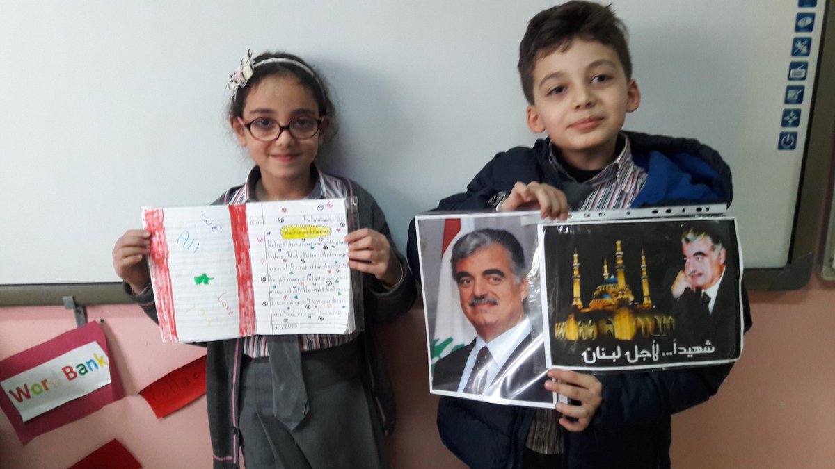ghinahosna's tweet photo. Showing love, respect and honor to the great leader #his memory will always be in our minds #Rafic Hariri #gr3 @MakAishaSchool https://t.co/T14s3hJVTz