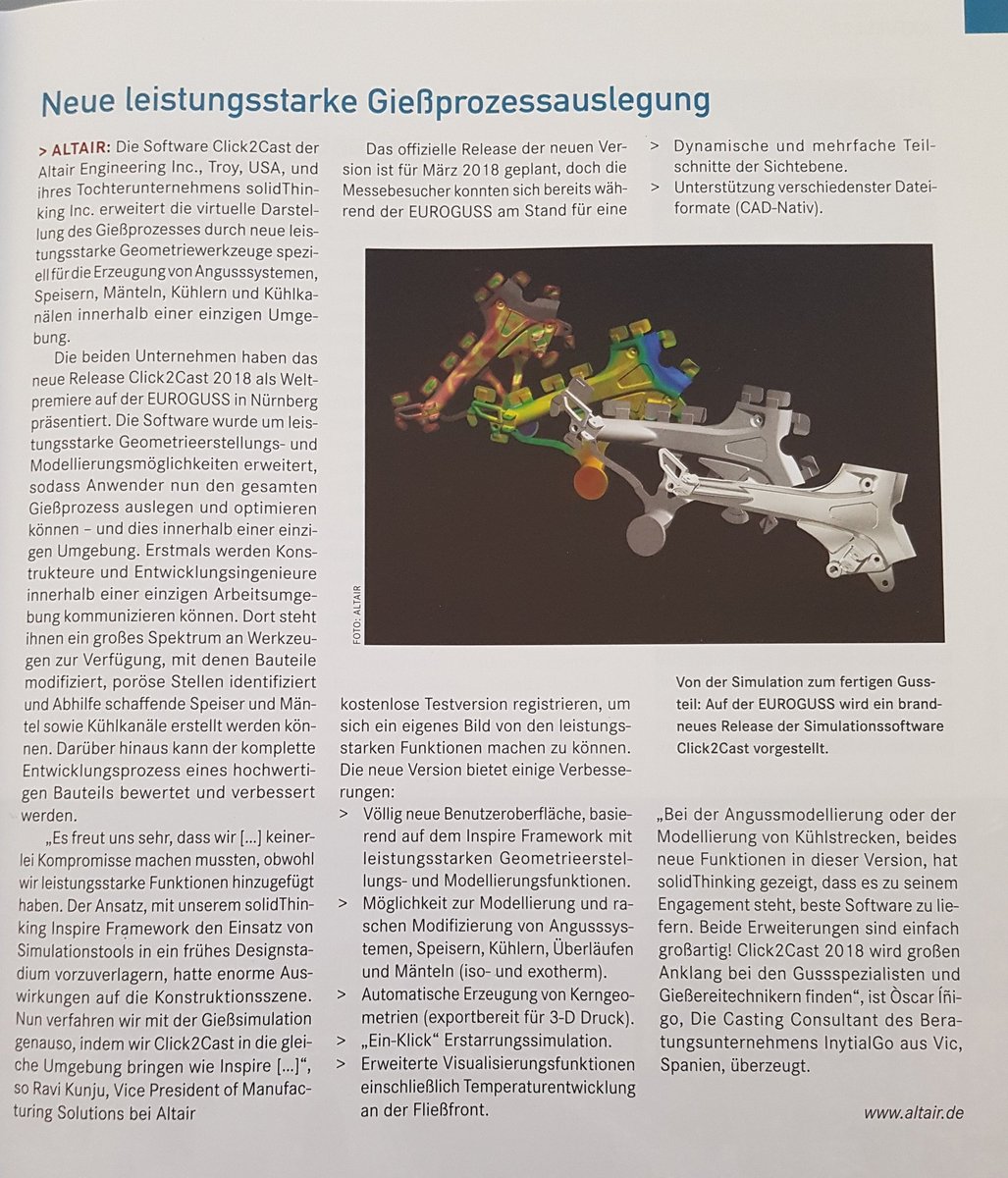 #Gießprozessauslegung wird immer wichtiger durch die implementierung des Systems konnten jetzt die ersten #Berechnungen durchgeführt werden und die ersten #Werkzeuge optimiert werden und es zeigte sich  deutliche Verbesserung der #Gussteile #Aluminiumdruckguss #Foundry #Altair