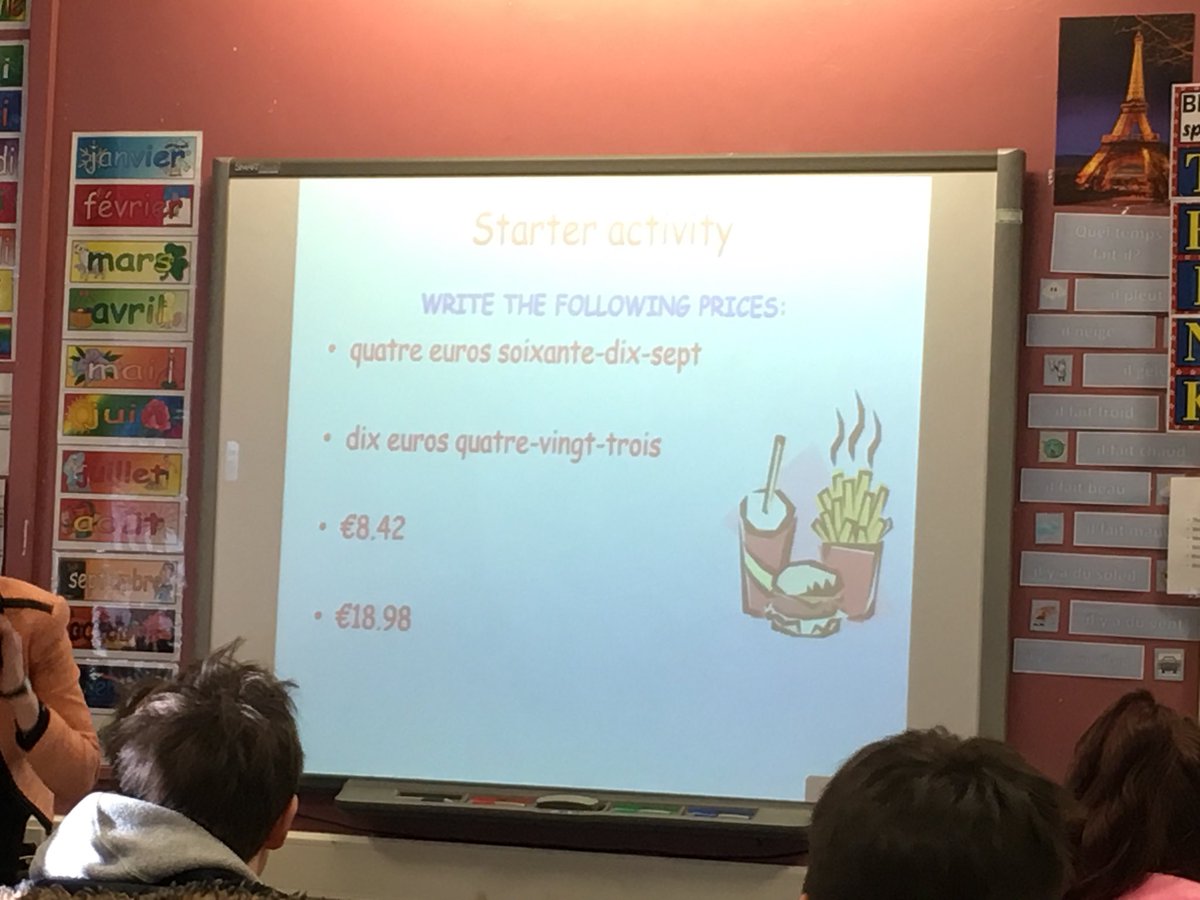 Hyndland_ML's tweet image. S2 🇫🇷 working on their numbers and prices as part of the topic “On fait les courses” 🛒 #currency 💶 #NumeracyAcrossLearning @Hyndland_Maths