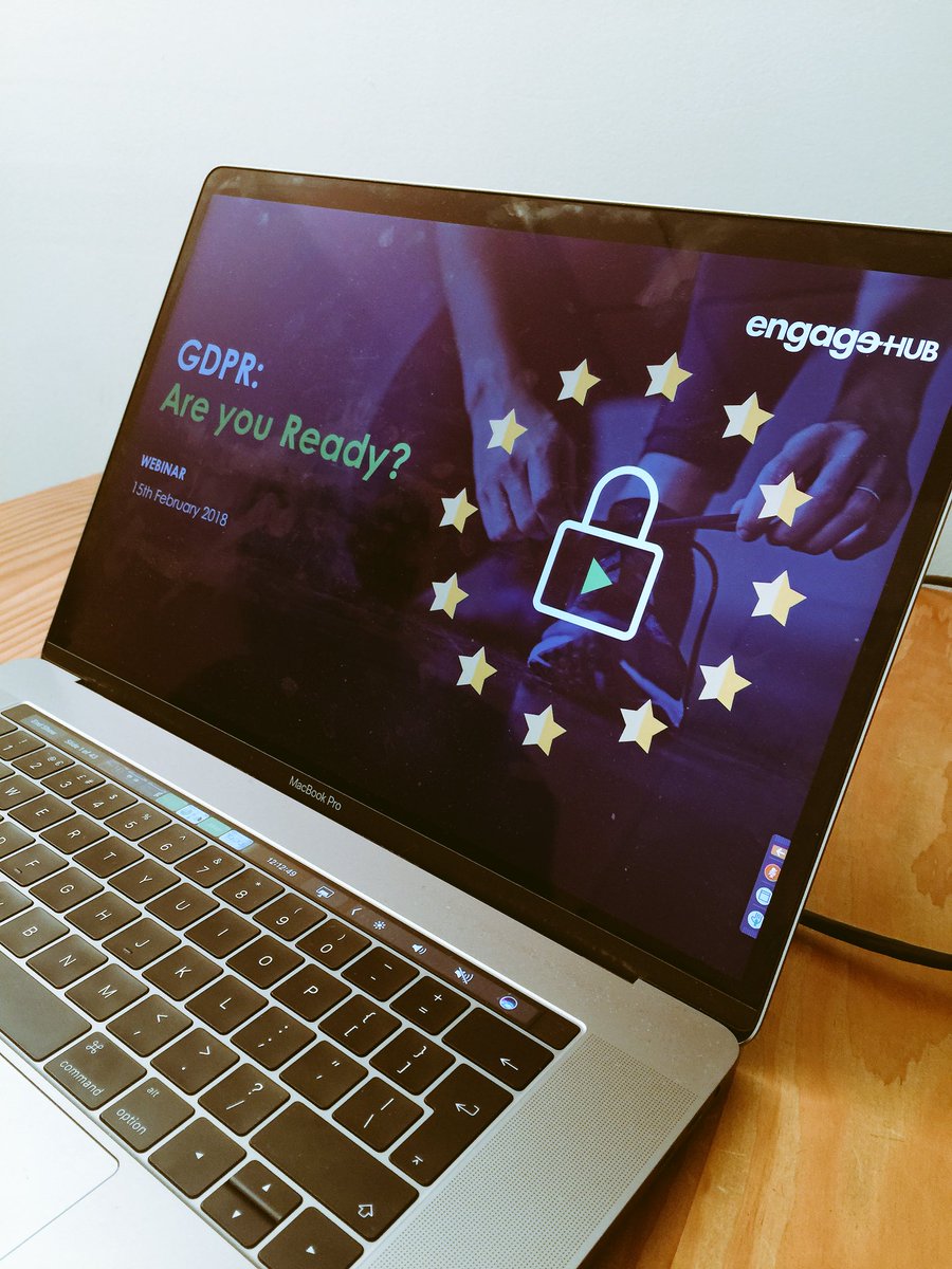 LornaCrowley's tweet photo. Are you #ReadyforGDPR  Todays webinar delivered by @theengagehub has already taught me a thing or two https://t.co/x3wBECFPty