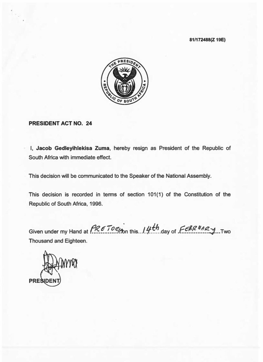 MbuyiseniNdlozi's tweet photo. [Must Read] Zuma’s Letter of Resignation https://t.co/bz05QREonk