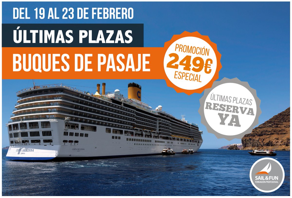 Sail_and_Fun's tweet photo. El lunes comenzamos con Buques de Pasaje en nuestra academia. 📢 ¡¡ÚLTIMAS PLAZAS!!
🗓️ Del 19 al 23 de febrero
☎️ Llama al 952 219 518 y ¡¡RESERVA TU PLAZA!!
#Trabajar #Empleo #Buques #Cruceros #Academias #Formación #Náutica #Andalucía #Málaga https://t.co/sTBCkNAHlu