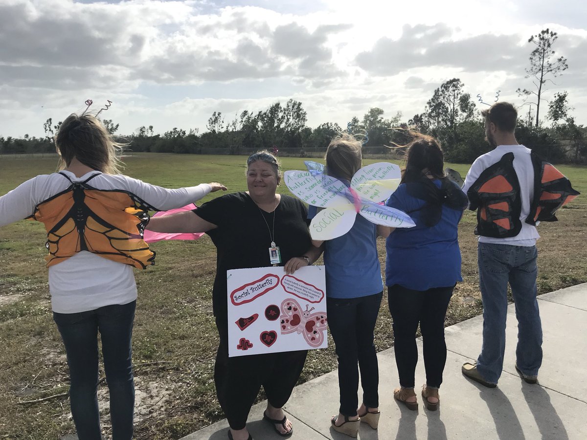 #Tbt When I forgot to post a picture of the 4th grade team dressed up for the vocabulary parade! Can you guess what we were???  (Social Butterflies!) @ManateeCCPS @MrSibert_MES @MsPapworthMES @Ms_PayneMES @MrsCastillaMES #vocabulary #socialbutterflies #ccpssuccess