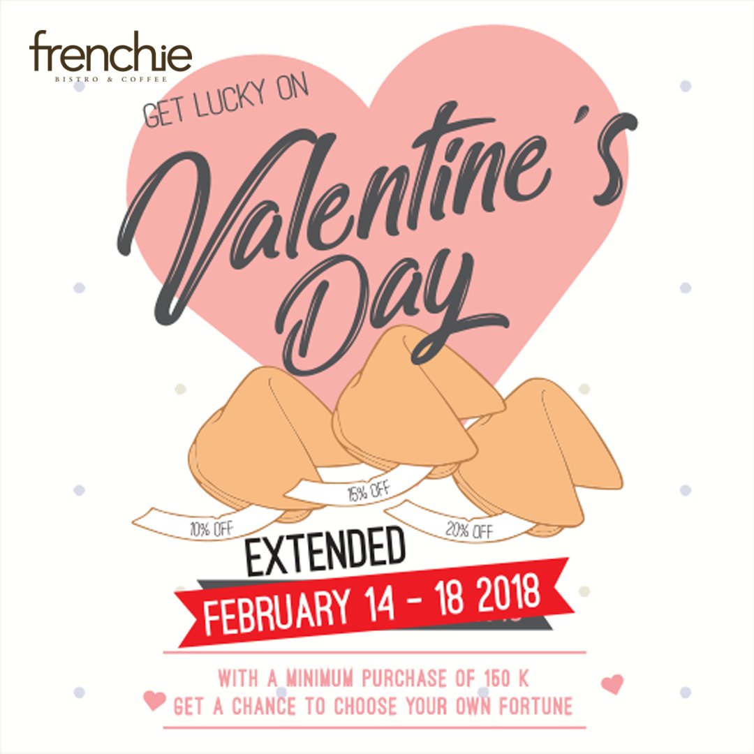 frenchie_id's tweet photo. We have extended our Valentine's Day Sale until 18 Feb 2018. Enjoy up to 20% off on F&amp;B. https://t.co/BAjqnx34Lo