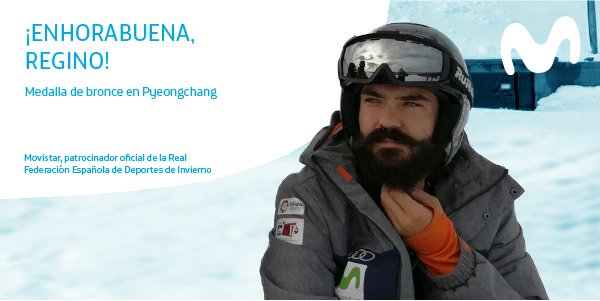 mejorconecta2's tweet photo. ¡ENHORABUENA, @Reginoherma por tu medalla de bronce en #PyeongChang2018! 🥉🏂👏👏👏 https://t.co/Jbm0TRLVPt