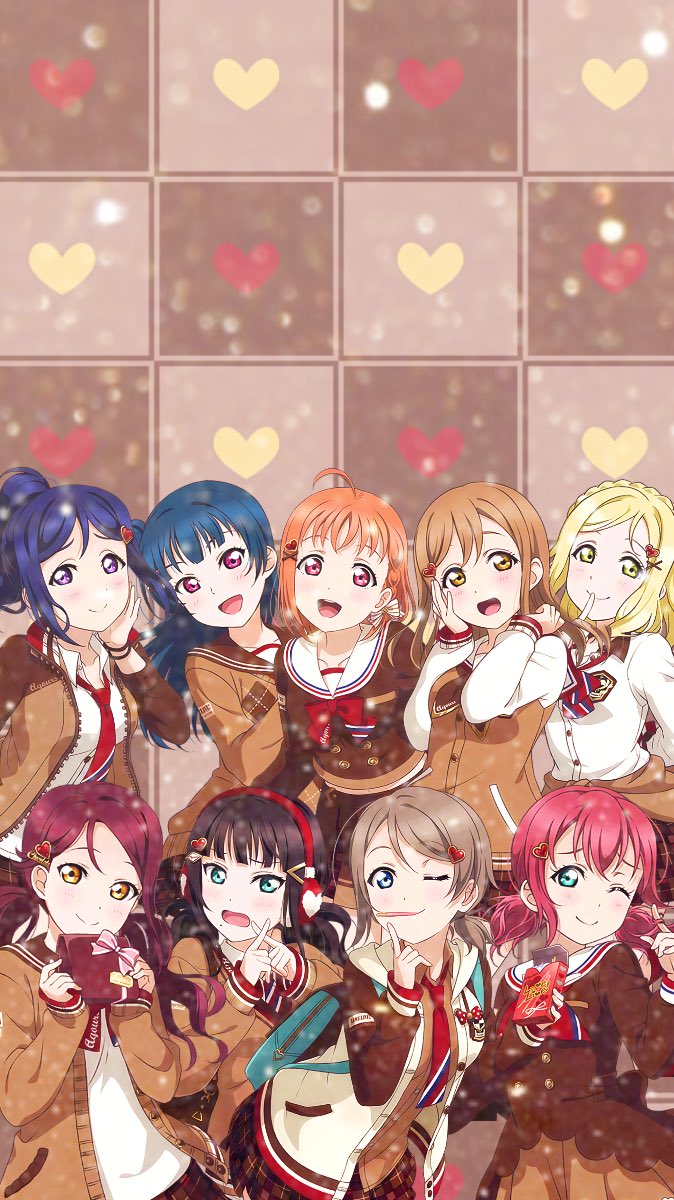Precure_luv0507's tweet photo. 🍫バレンタイン編 part2🍫
Aqours 全員  壁紙✨
(ホーム画面、ロック画面)
✩保存の時は必ずRT✩
#私の加工嫌いじゃないよって人RT 
#1ミリでもいいなと思ったらRT https://t.co/K3mkfzpva1