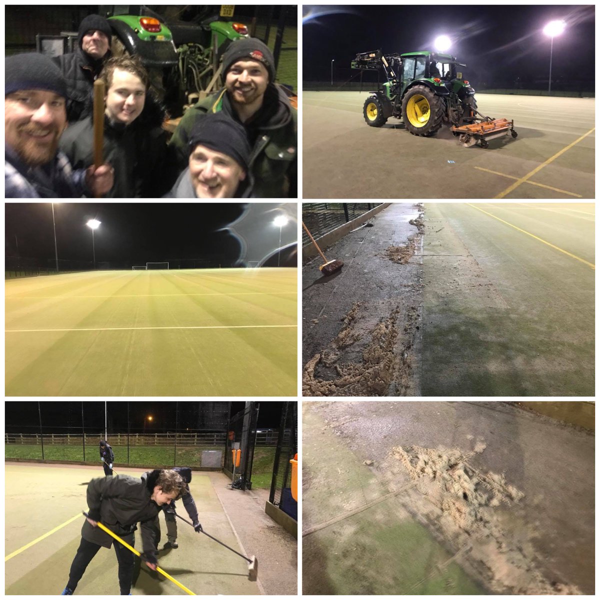 PKRSupport's tweet photo. Huge thanks to @saintshockey who turned out in awful weather last night to help us clear a tonne of old sand from the Astro - really grateful for the helping hand #ParkerPartners #ParkerProud 😇 https://t.co/btLKcCWr31