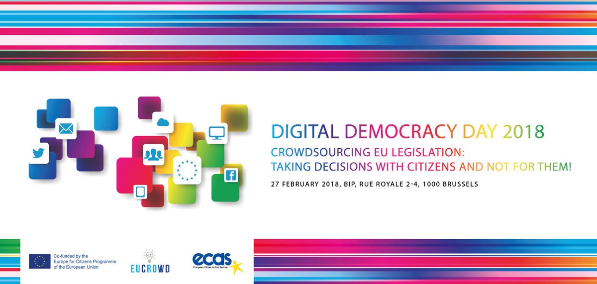 Razprave_EU's tweet photo. Join us at the concluding #EUCROWD conference in Brussels on 27 February. The event will give an overview of international practices and recommendations on the EU level pilot of crowdsourcing on the #Futureofeurope. Agenda & registration https://t.co/afe1e0xn5B. #eParticipation https://t.co/A6EQYP9Aca