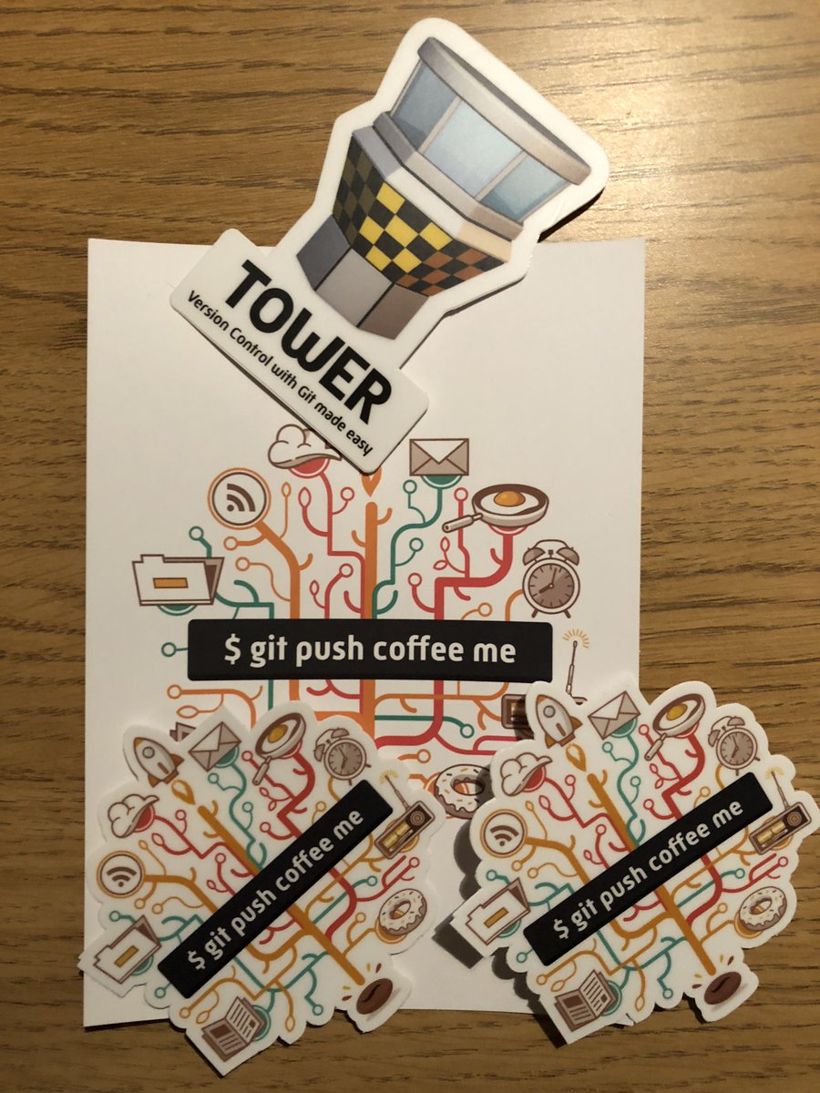 CompuNutter's tweet image. Thank you @gittower for the stickers! You guys rock! 🤩