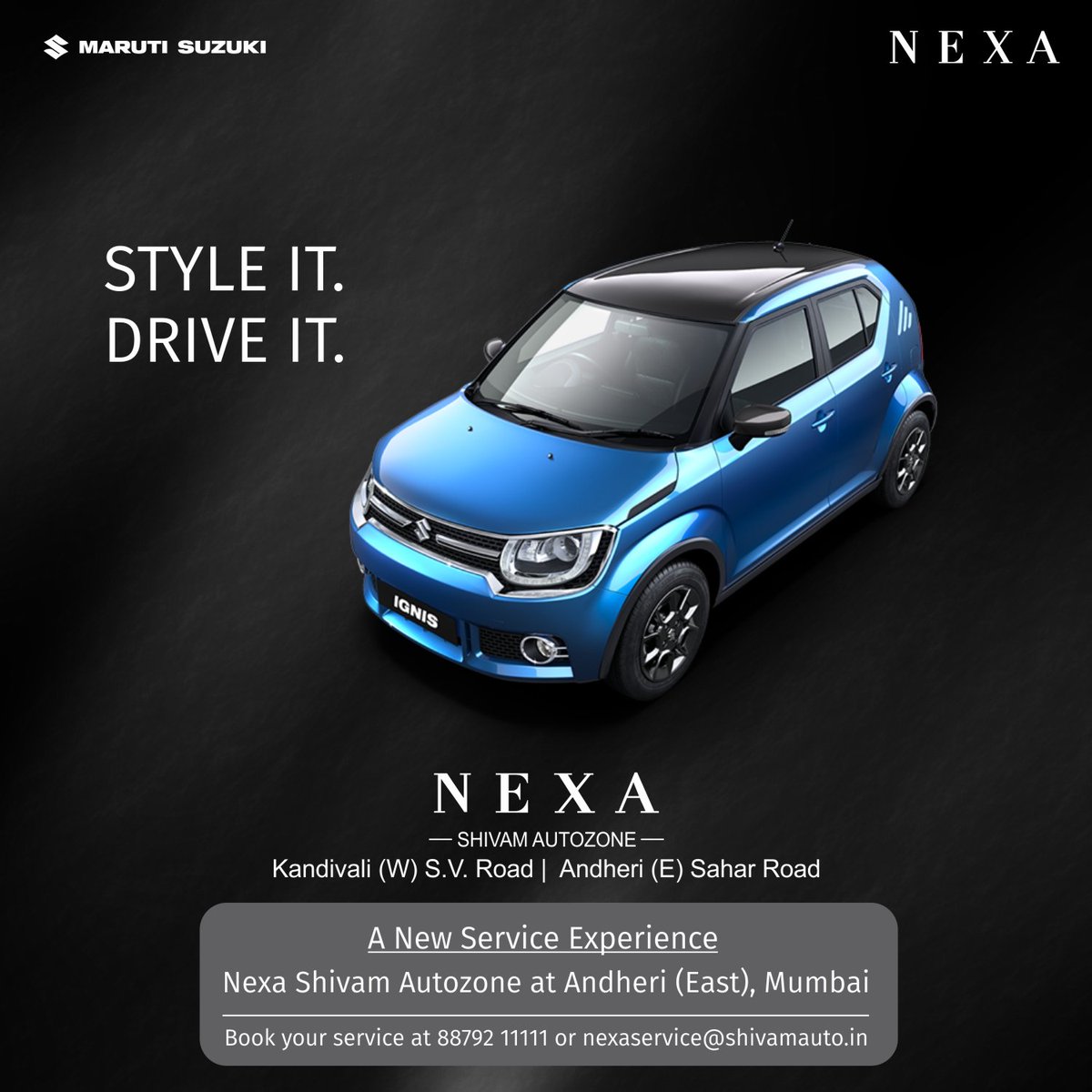 nexashivamauto's tweet photo. Style your Ignis the way you want. iCreate, the avant-garde offering from Maruti Suzuki, allows you to personalize your Ignis according to your individual taste. Drop in at Nexa Shivam Autozone, and find out more about it!
#ignis #testdrivenow #icreate https://t.co/6qbYSLVHEH