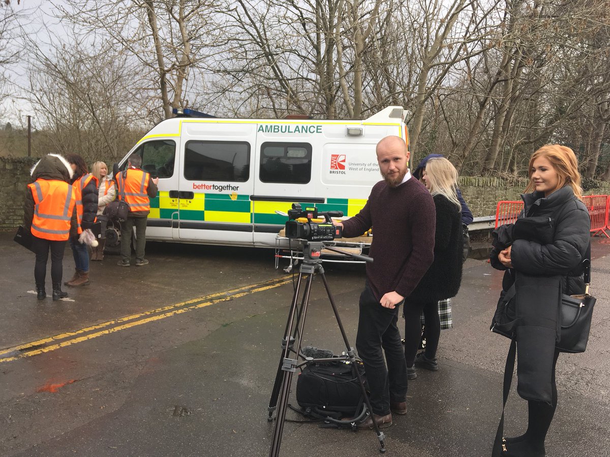 Myra Evans (@myraevans100) on Twitter photo <a href="/UWEJournalism/">UWE Journalism</a> students working with paramedic science students on a major incident simulation <a href="/UWEJournalism/">UWE Journalism</a> students working with paramedic science students on a major incident simulation