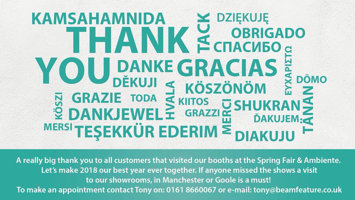 beamfeature's tweet image. What an amazing two shows #springfair2018 #Ambiente thanks to all who visited our stands it was great to see you all, and to those that could not make it don’t panic, all New products are available to view in our showrooms, book a visit now.