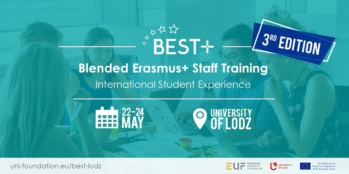 Have you saved your spot in our BEST+ #StaffTraining on International Student Experience? This innovative course combines #eLearning and a 3-day event in Lodz, Poland on the 22-24 of May.

➕ Detailed programme &amp; registration: uni-foundation.eu/best-lodz