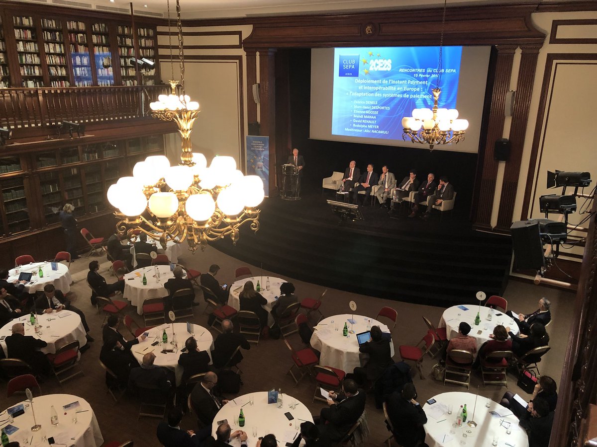 JDDesmottes's tweet photo. Suite des débats aux Rencontres du @ClubSEPA sur le déploiement de l’#InstantPayment et intéropérabilité en Europe avec Fabrice DENELE, Marc-Henri DESPORTES, Etienne GOOSSE, Mehdi MANAA, David RENAULT et Rodolphe MEYER. animée par Alec NACAMULI https://t.co/7ANer6g46V