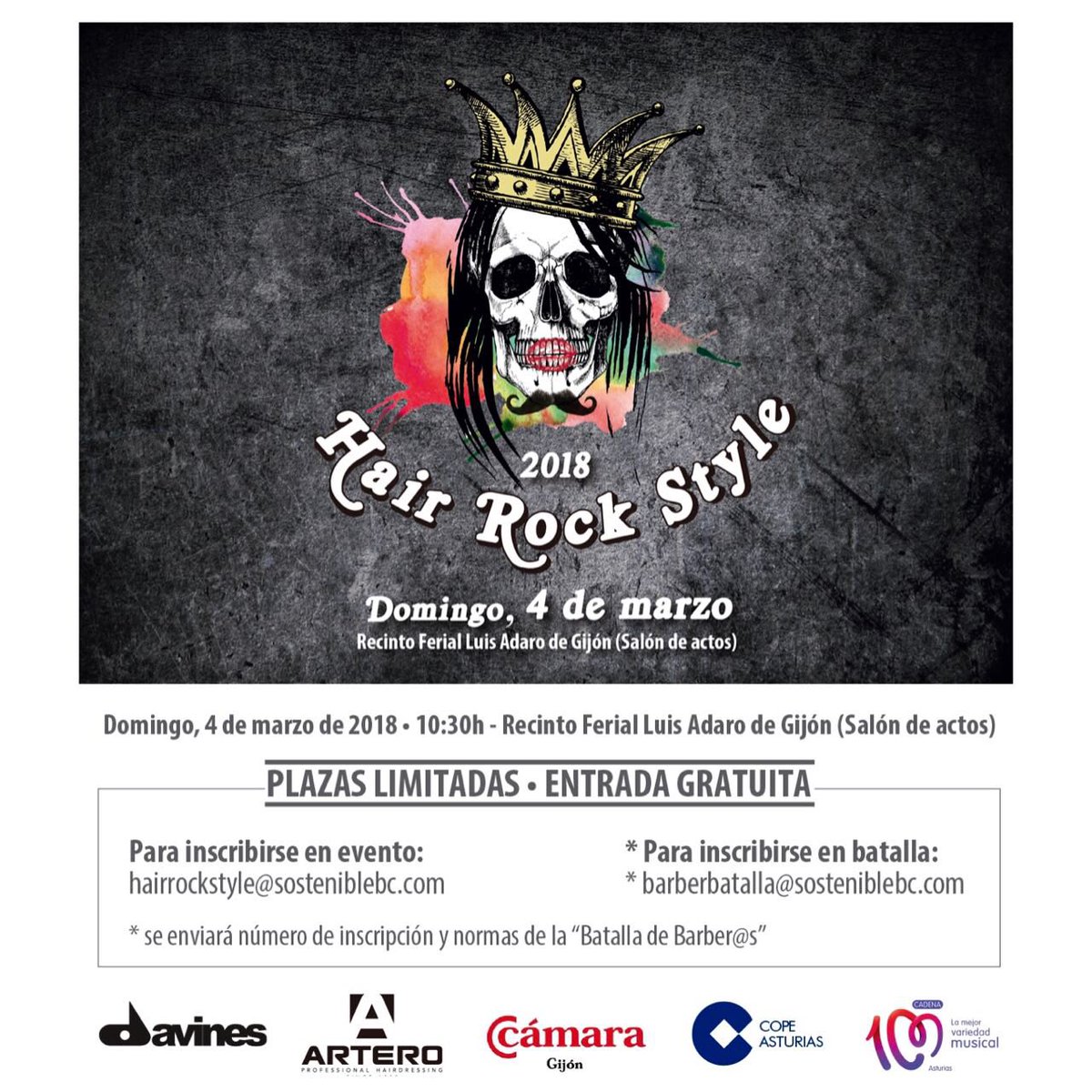 LauraPB3's tweet photo. Bienvenidos al “Hair Rock Style” 🤟🏼🔥🎸💇🏻‍♀️💇🏻‍♂️💈🔝Primer fusión show de peluquería y barbería unisex by @CFsosteniblebc

#hairrockstyle2018 #sosteniblebeautyconcepts #artero #davines #davineslovers #hair #hairstyle #rock #barberhair #barberbattle #rockyourhair #music https://t.co/IqcalWLzD3