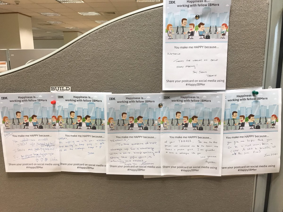nchamas's tweet photo. This #happiness wall is what makes me want to come to #ibm every day #happyibmer @IBMMEA https://t.co/lQ2Xrkkrf4