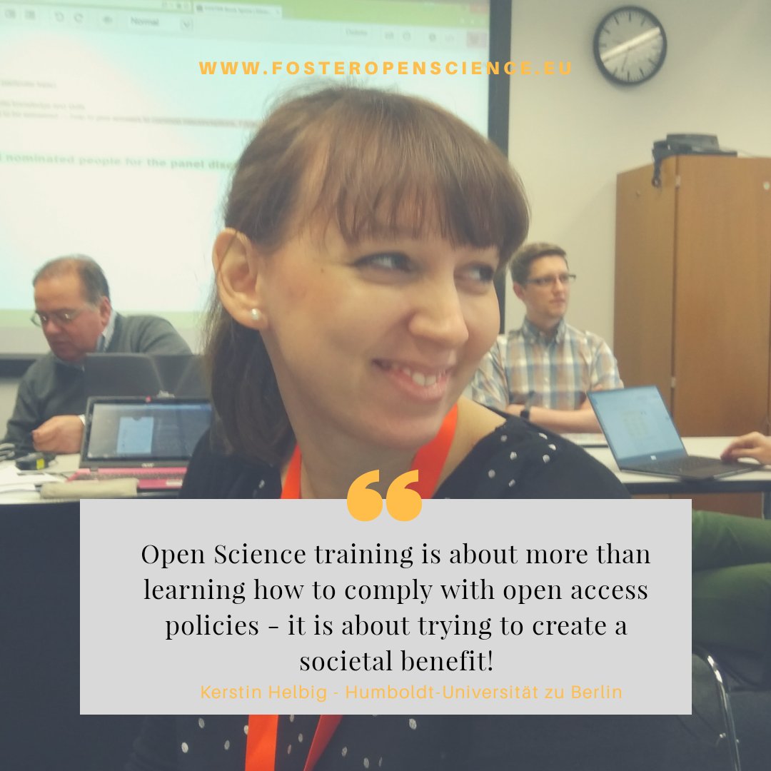 Foster Open Science (@fosterscience) on Twitter photo It's about more than complying with policies, says <a href="/FrauHelbig/">Kerstin Helbig</a>, on the #opensciencebook It's about more than complying with policies, says <a href="/FrauHelbig/">Kerstin Helbig</a>, on the #opensciencebook