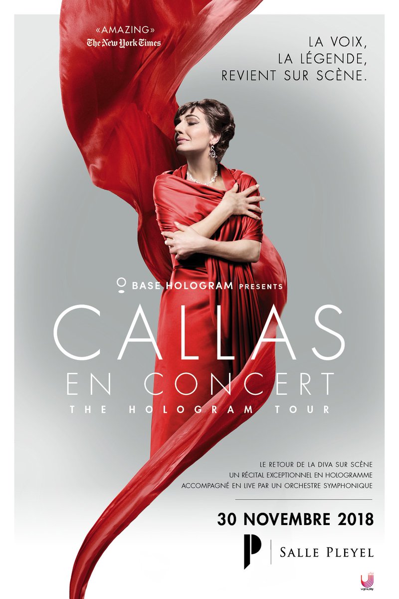 Et si on vous donnait l'occasion de revivre un récital de Maria Callas !? La technologie @BASEHologram le permet désormais ! #RDV le 30.11 à la @sallepleyel pour redécouvrir cette voix légendaire ! u-play.fr/callas #callas #mariacallas #pleyel #hologramme #hologram