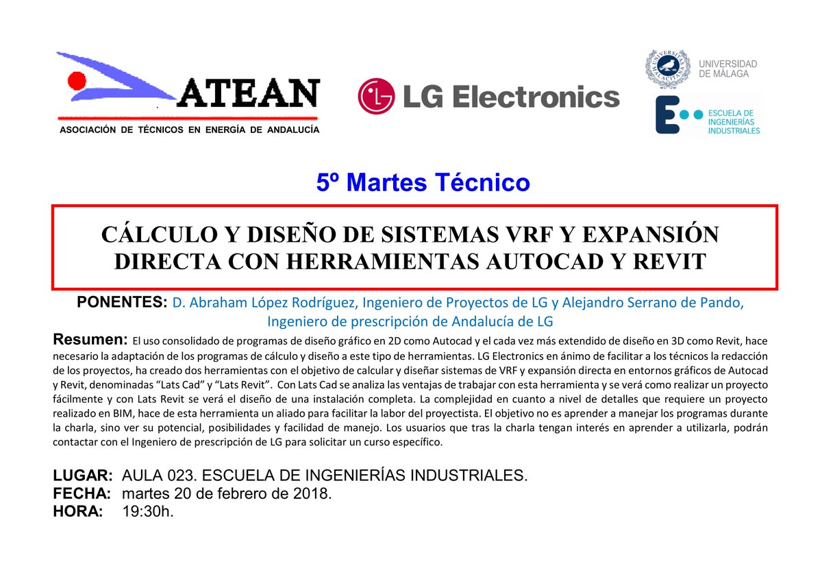 AEFOmlg's tweet photo. 5º MARTES TÉCNICO DE ATEAN MARTES 20 FEBRERO https://t.co/SuR1DrcvFh