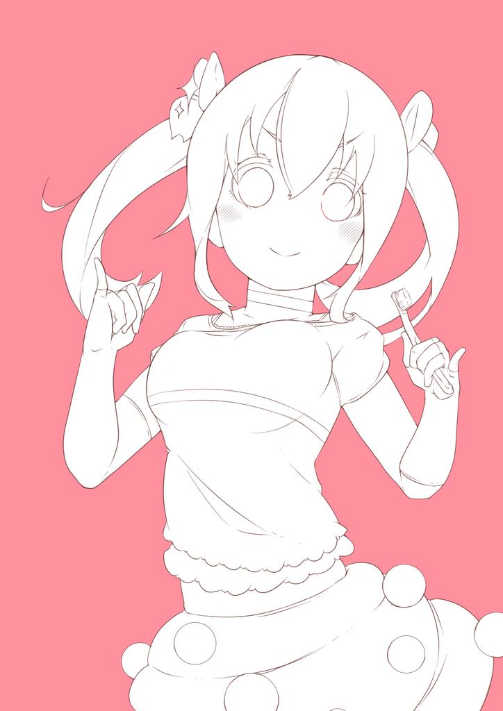 まなちゃん描いてる∠( 'ω')/ 