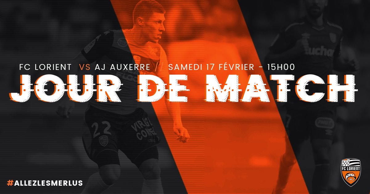 FCLorient's tweet photo. ⚽️ JOUR DE MATCH
🆚 AJ Auxerre
🏟 Stade du Moustoir
🕗 15h00
🏆 J26 - Domino's Ligue 2
🎫 https://t.co/BPeusyNSH2
🐟 #AllezLesMerlus https://t.co/AEj4ExBXQj