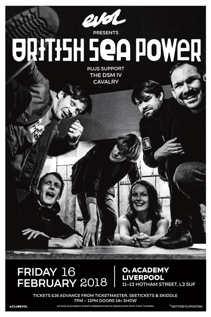 Liverpool Events (@liverpool_event) on Twitter photo TOMORROW NIGHT // EVOL presents British Sea Power at <a href="/O2AcademyLpool/">O2 Academy Liverpool</a> with support from The DSM IV and Cavalry TOMORROW NIGHT // EVOL presents British Sea Power at <a href="/O2AcademyLpool/">O2 Academy Liverpool</a> with support from The DSM IV and Cavalry