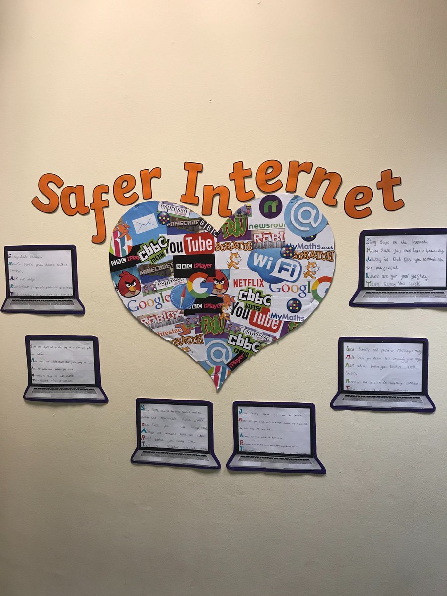 olive_bolton's tweet photo. Some very powerful #esafety messages designed by our KS1 pupils #tauheedul #saferinternetday2018 #Smart #SID2018 #ambition #creativity #classdisplays https://t.co/rpE0Zp23jB