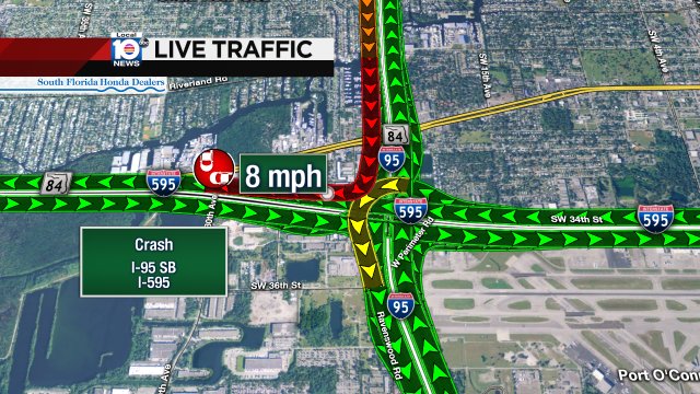Crash on I-95 SB at I-595 WB #traffic https://t.co/Gfw3Z2Al2P